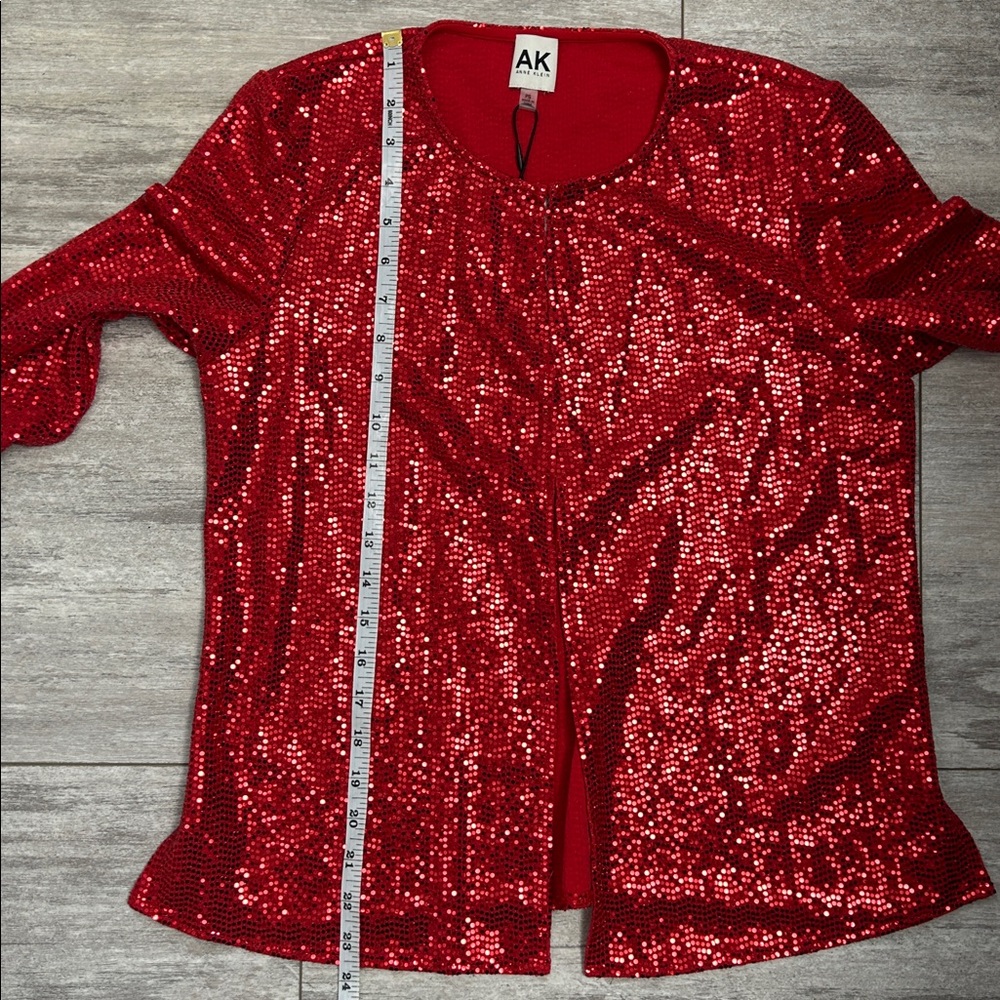 NWT Anne Klein Red Sequin Jacket - Picture 16 of 16